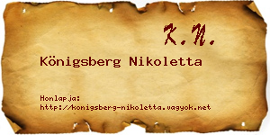 Königsberg Nikoletta névjegykártya